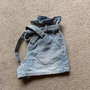 American Eagle Outfitters High Waist Denim Shorts - Light Blue